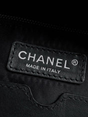 CHANEL 26S COCO BEACH SHOULDER BAG 32 IN LIGHT BLUE CANVAS WITH CALFSKIN STRAP
