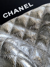 CHANEL 26S HOBO BAG 30 IN SILVER METALLIC CRINKLED CALFSKIN GOLD HARDWARE