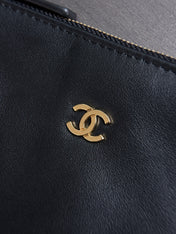 CHANEL 26S SMALL CLASSIC FLAP BAG 21 IN BLACK OPEN-WEAVE CROCHET GOLD HARDWARE