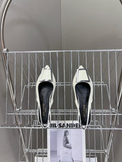 SL SQUARE BUCKLE SLINGBACK WHITE CALFSKIN