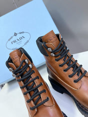 PRA LACE-UP BOOTS OMBRE CARAMEL CALFSKIN
