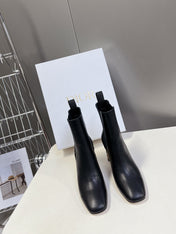ICON HEELED ANKLE BOOT BLACK CALFSKIN 8 CM