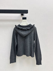 DIOR 25S HOODED KNIT CARDIGAN WITH CUTOUT DESIGN 616
