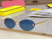 FIRST CRYSTAL OVAL FRAME SUNGLASSES FE4075US IN METAL