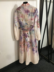 ZIMMERMANN 26S FLORAL BELTED MIDI DRESS 304