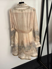 ZIMMERMANN 26S LONG-SLEEVE BELTED MINI DRESS 239