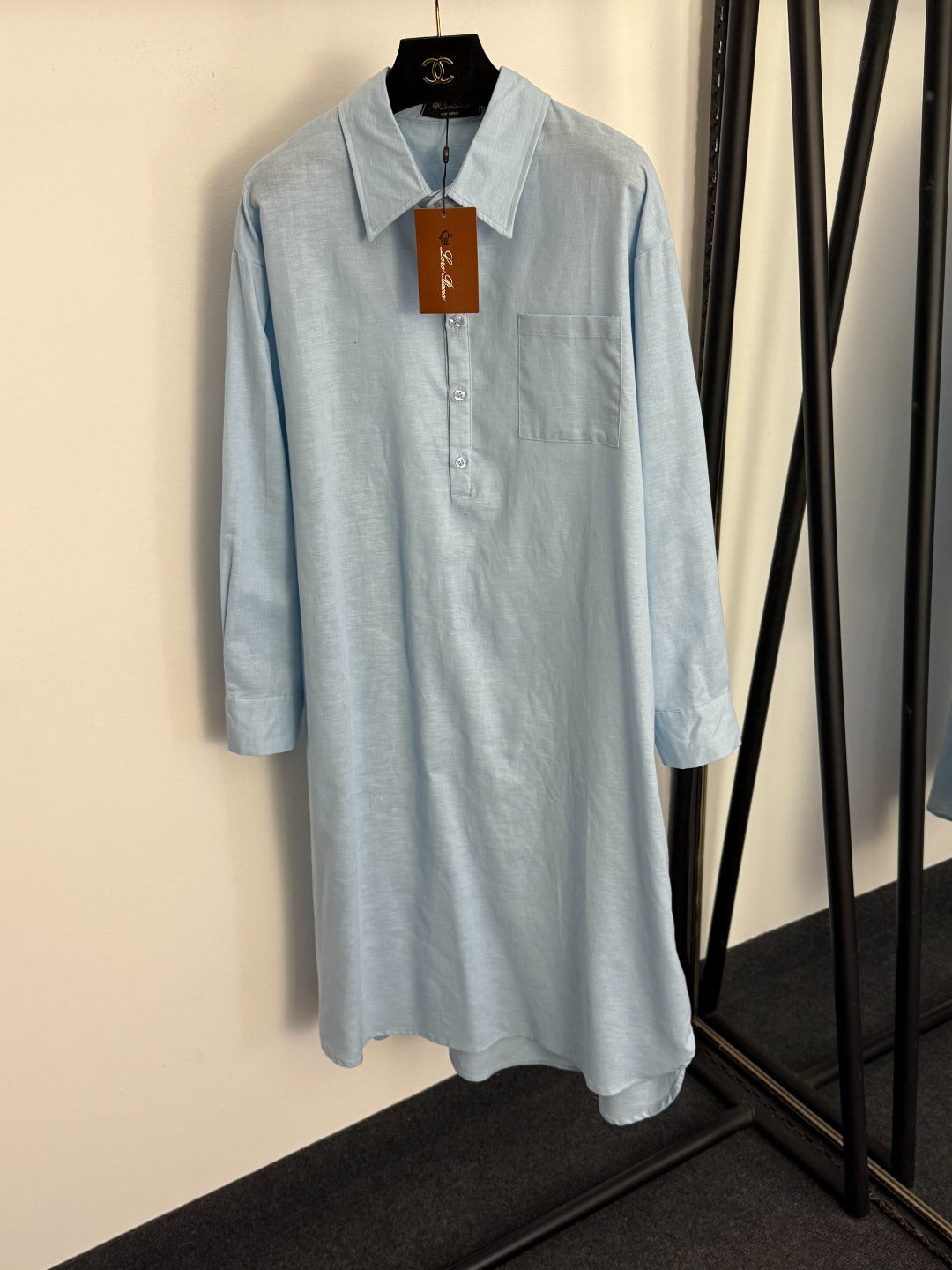 LORO PIANA 26S LONG SLEEVE SHIRT DRESS 814