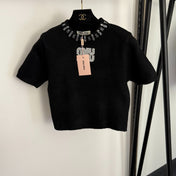 MIUMIU 26S SHORT SLEEVE KNIT TOP 1006