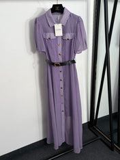 VALENTINO 26S SHORT-SLEEVE CHECKED SHIRT DRESS 464