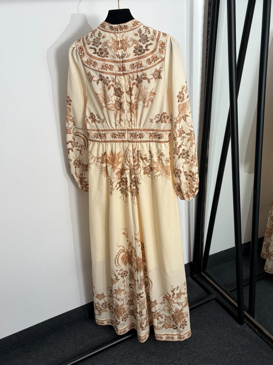 ZIMMERMANN 26S LONG-SLEEVE FLORAL MIDI DRESS 243
