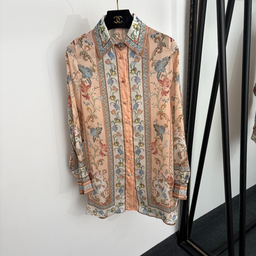 ZIMMERMANN 26S PRINTED SHIRT & WIDE-LEG PANTS SET 287