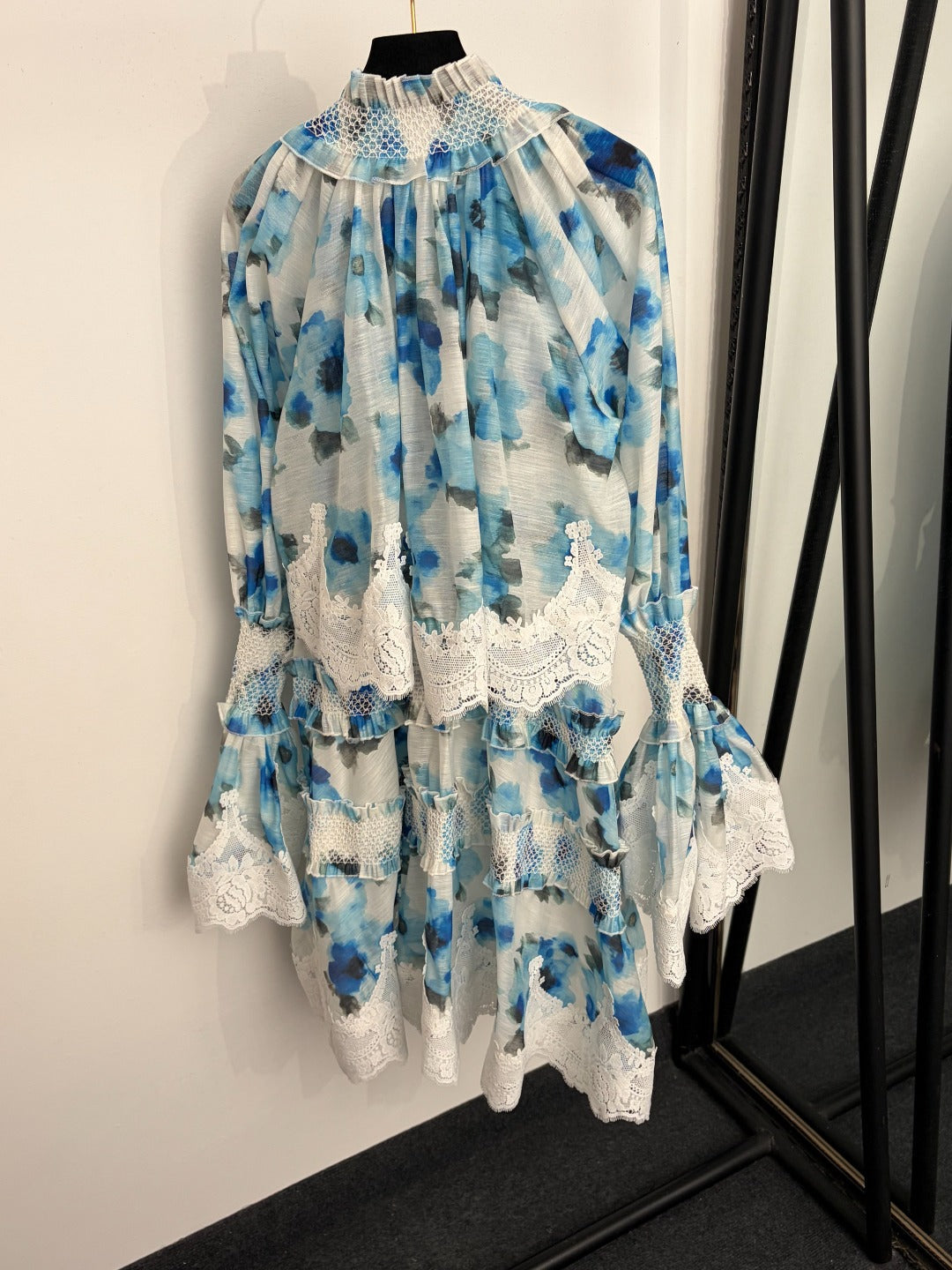 ZIMMERMANN 26S LACE-TRIM SMOCKED MINI DRESS 268