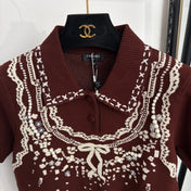 CHANEL 26S SHORT-SLEEVE POLO KNIT TOP 1365