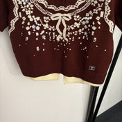 CHANEL 26S SHORT-SLEEVE POLO KNIT TOP 1365