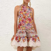 ZIMMERMANN 26S HIGH-NECK FLORAL MINI DRESS 285