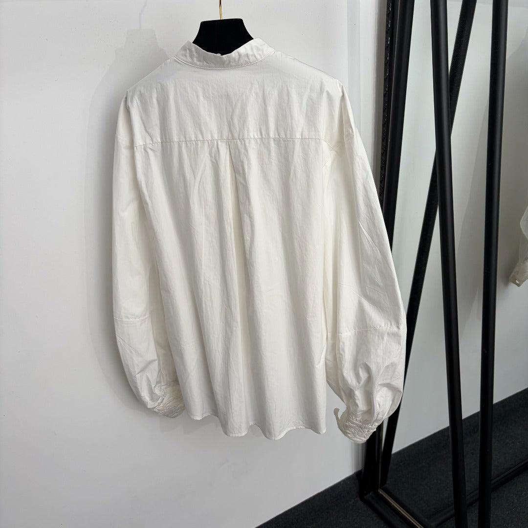 ZIMMERMANN 26S EMBROIDERED LONG-SLEEVE SHIRT 228