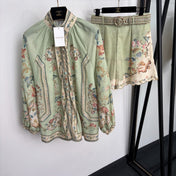 ZIMMERMANN 26S FLORAL BLOUSE & SHORTS SET 253