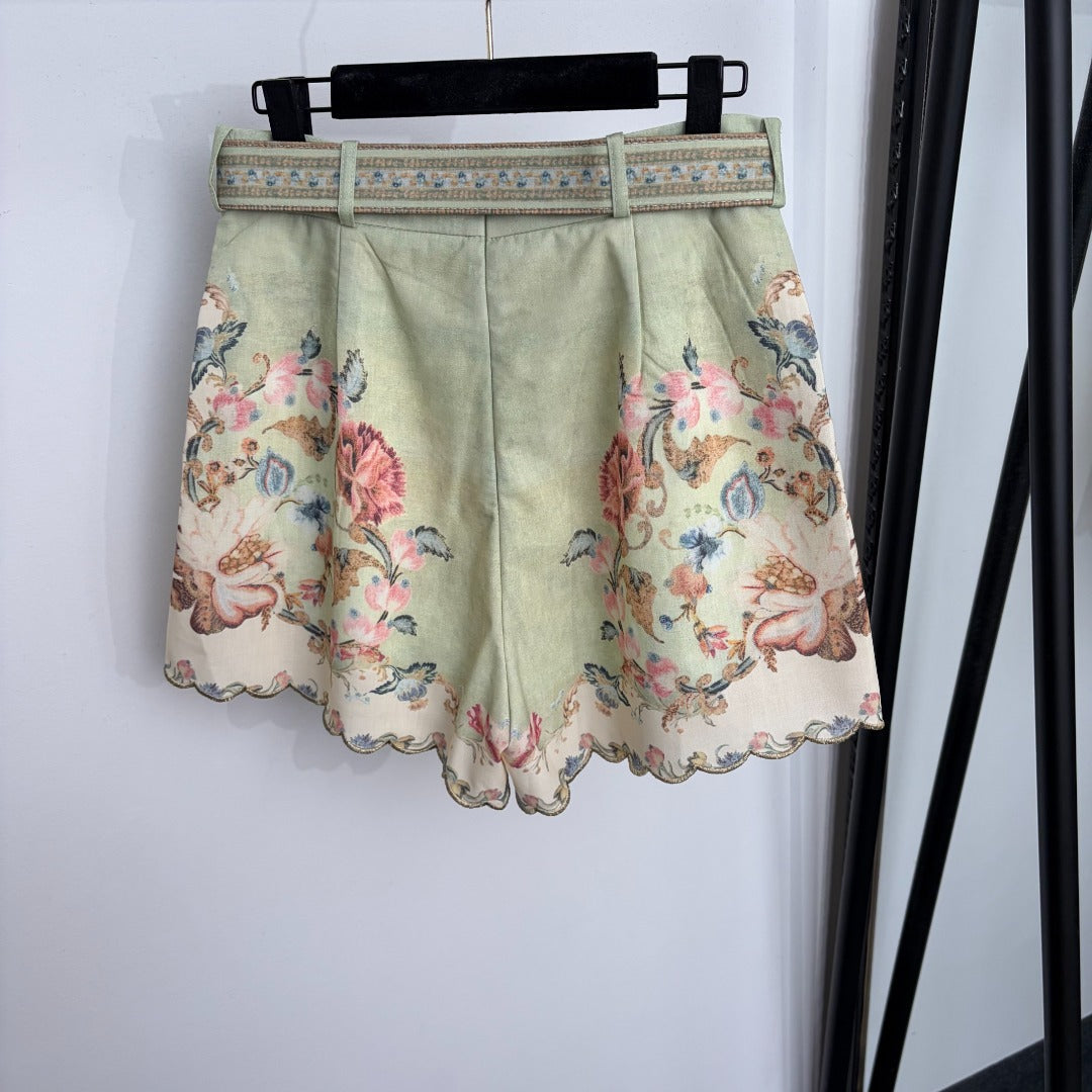ZIMMERMANN 26S FLORAL BLOUSE & SHORTS SET 253