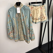 ZIMMERMANN 26S FLORAL BLOUSE & SHORTS SET 252