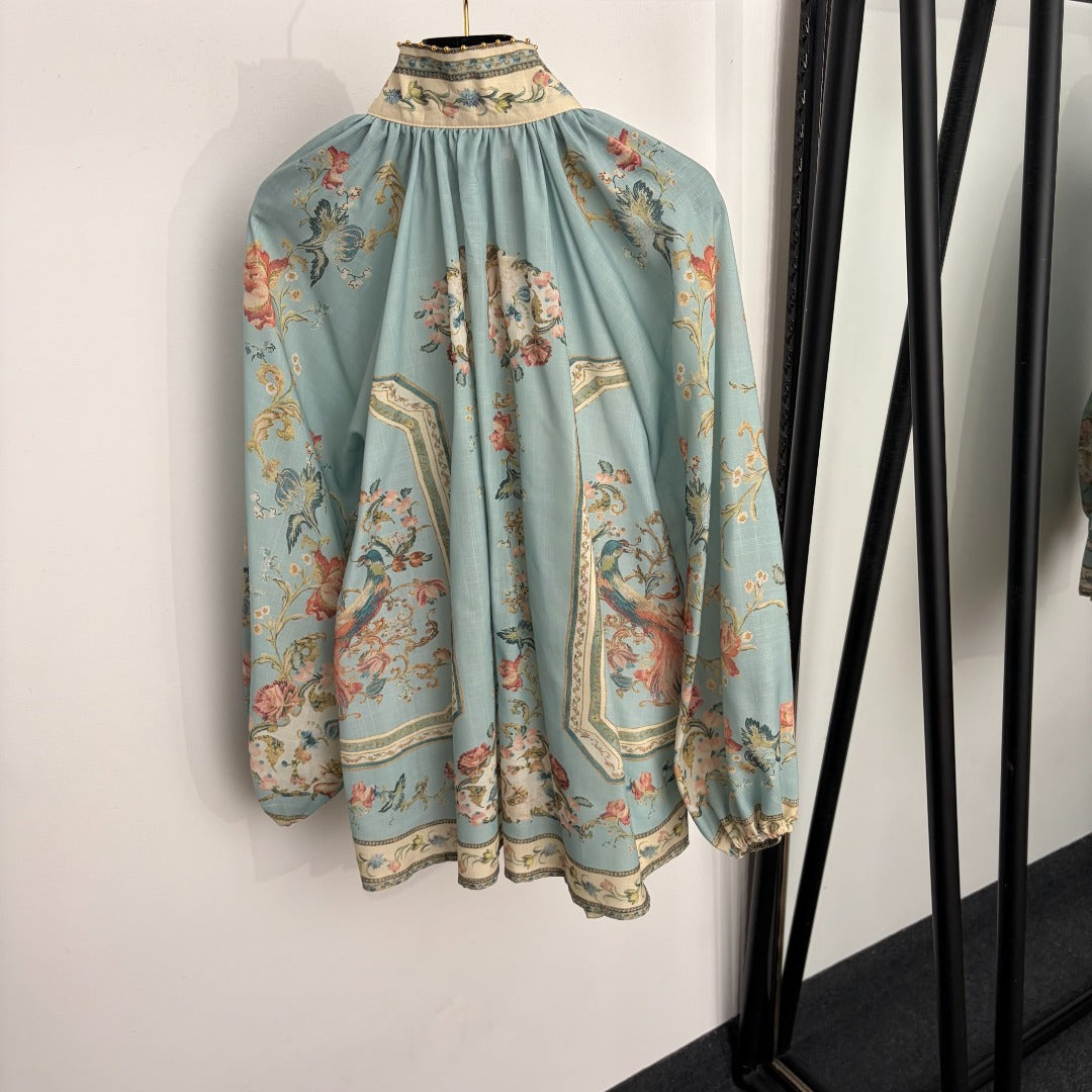 ZIMMERMANN 26S FLORAL BLOUSE & SHORTS SET 252