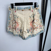 ZIMMERMANN 26S FLORAL BLOUSE & SHORTS SET 252