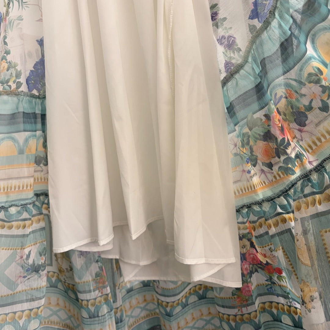 ZIMMERMANN 26S RUFFLE-SLEEVE FLORAL MIDI DRESS 251