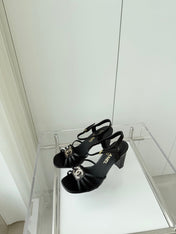 HIGH HEEL SANDALS 85 MM IN BLACK LAMBSKIN