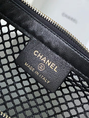 CHANEL 25S CLUTCH WITH CHAIN 20 CM IN BLACK LAMBSKIN WITH GOLD HARDWARE