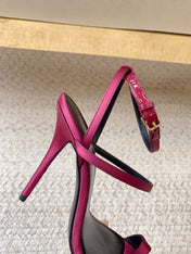 HIGH FLIP FLOPS SANDAL WITH STRAP IN HOT PINK SILK