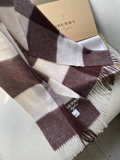 SCARF 180 CM IN CHESTNUT BROWN MIX WHITE CASHMERE 402221