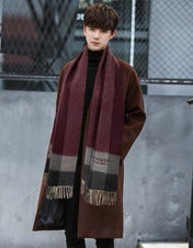 SCARF 180 CM IN GARNET RED MIX BLACK CASHMERE 410319