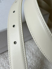 TRIOMPHE BELT 24MM IN WHITE CALFSKIN WITH LEATHER BUCKLE