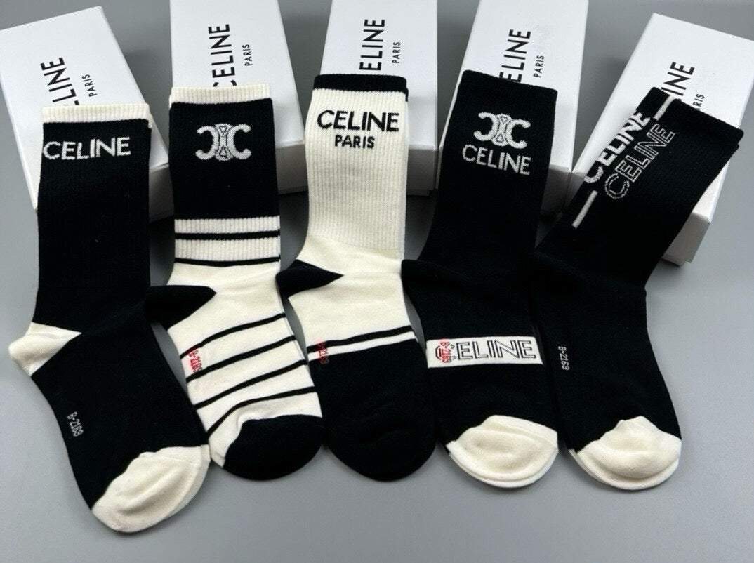 CELINE 26S CREW SOCKS 410333 (1 BOX)