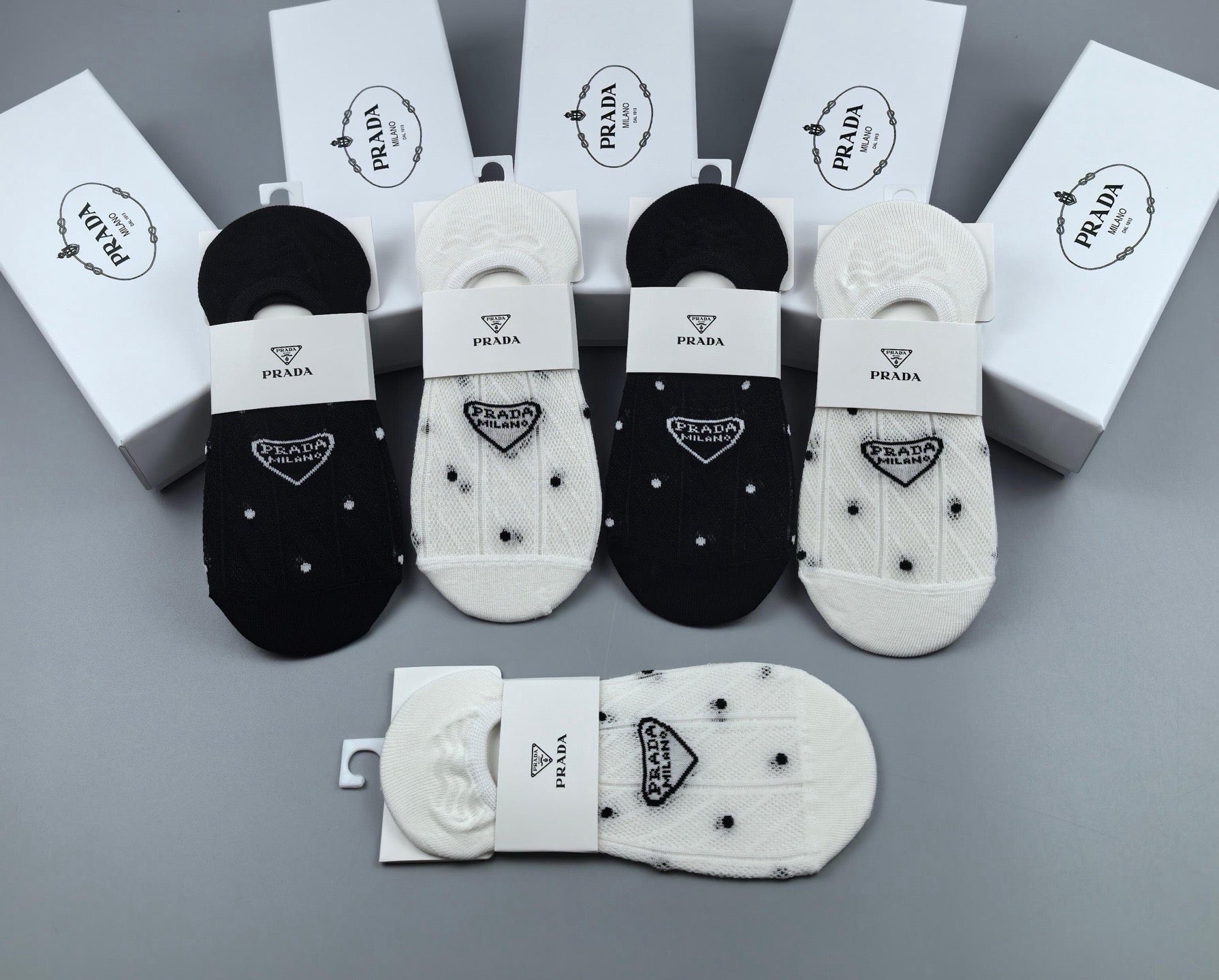 PRADA 26S NO-SHOW SOCKS 348382 (1 BOX)