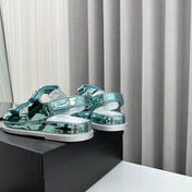 dad sandals cloud blue metalic lambskin