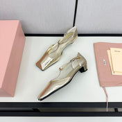 BALLET SANDAL METALLIC GOLD LAMBSKIN WITH T-STRAP