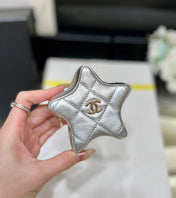 25S CHANEL STAR SILVER 23 IN METALLIC SILVER CALFSKIN