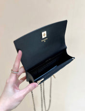 TOP HANDLE FLAP BACKPACK 18 IN BLACK CALFSKIN