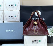 CHANEL 25S HANDBAG IN ROSSO ANCORA RED 30 GRAINED CALFSKIN GOLD HARDWARE