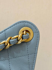 CHANEL 25S HOBO BAG 30 IN LIGHT BLUE CAVIAR WITH GOLD HARDWARE