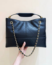 CHANEL 25S LARGE HOBO BAG 36 IN BLACK CALFSKIN GOLD HARDWARE