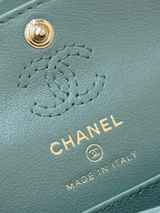 25S CHANEL MINI CF BAG 12 IN MUTED TEAL LAMBSKIN HEART MODEL