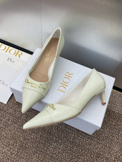 MY DD 25S HIGH HEEL 55MM IN WHITE CALFSKIN GOLD LOGO