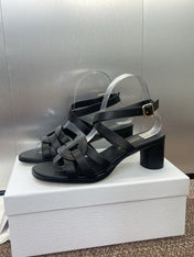 D-CLUB HIGH HEEL SLIDE 25S 55MM IN BLACK CALFSKIN