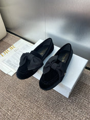 DIOR 25S LOAFER IN BLACK VELVET AND GROSGRAIN