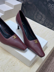 CELINE 26S HIGH HEELS 65 MM IN DARK RED CALFSKIN
