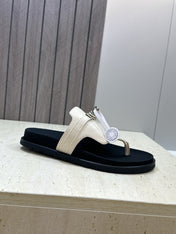 HM 26S EMPIRE SANDAL IN IVORY WHITE CALFSKIN SILVER HARDWARE