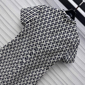 Valentino Black White Short Dress In Toute La V Jacquard