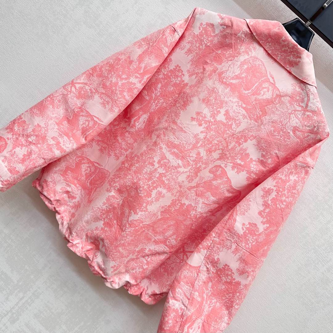 DIOR JACKET WITH TURN-DOWN COLLAR IN PINK