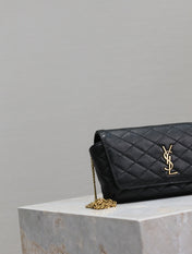 YSL 25S SAINT LAURENT GABY 19 IN BLACK QUILTED CALFSKIN GOLD HARDWARE